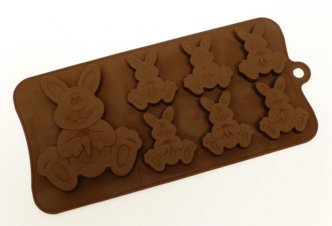 6 + 1 Easter Bunny Chocolate / Candy Silicone Baking Mould