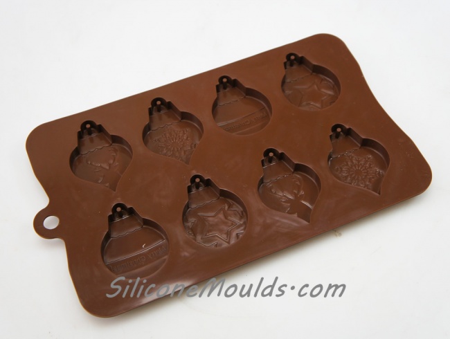 8 cell Hanging Christmas Tree Bauble - Novelty Silicone Chocolate Mould