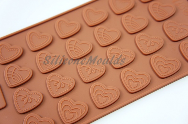 Mini Hearts Button (Embellishing) Silicone Mould - Ideal for Flower Paste / Chocolate