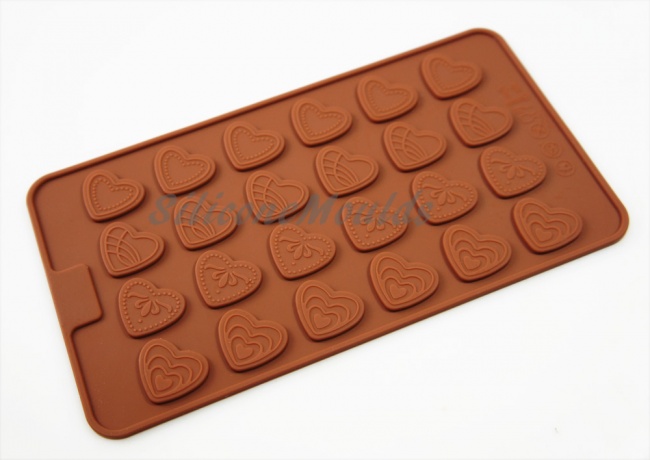 Mini Hearts Button (Embellishing) Silicone Mould - Ideal for Flower Paste / Chocolate