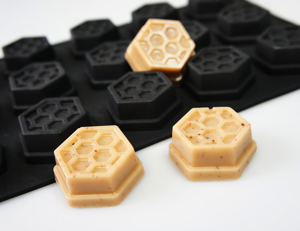 Honeybee Chocolate Mold, Silicone Mold, Honeycomb Honey Bee Candy