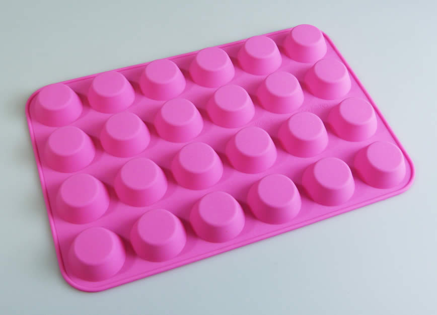 24 Mini Muffin HOT PINK Mini Cupcake Silicone Baking Mould