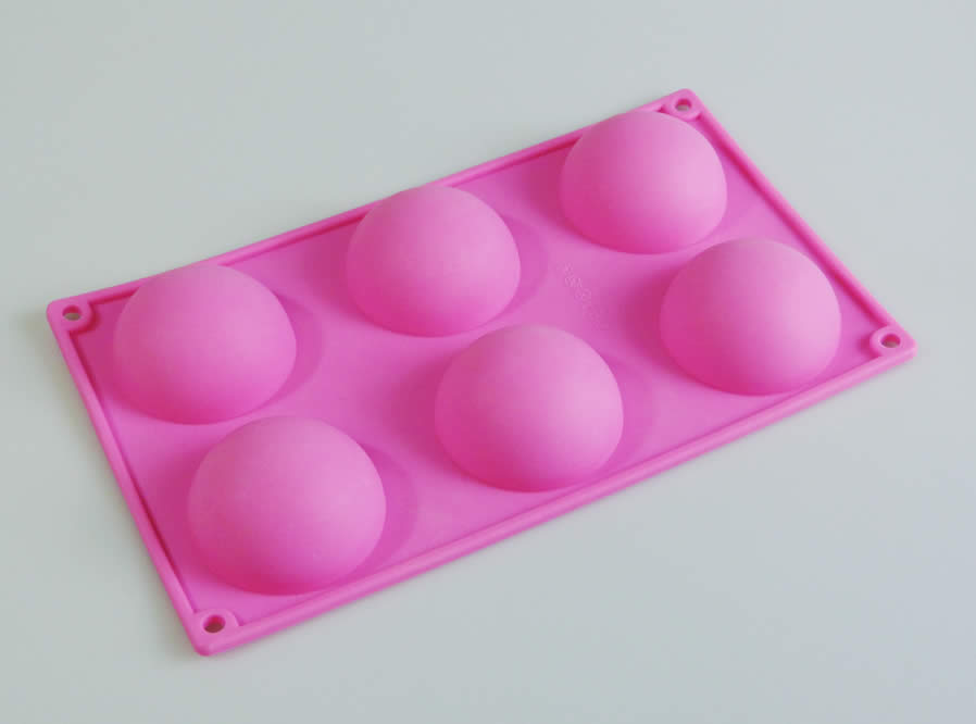 6 cell Semi Sphere / Half Round Silicone Mould - use for Chocolate Teacakes