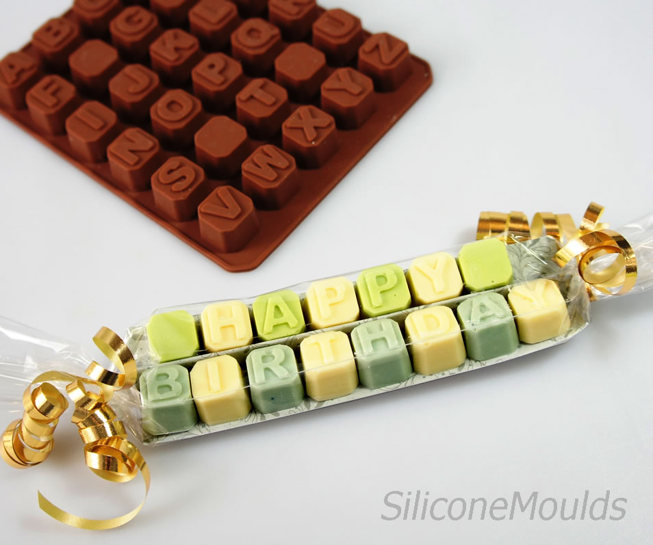 Alphabet chocolate molds deals
