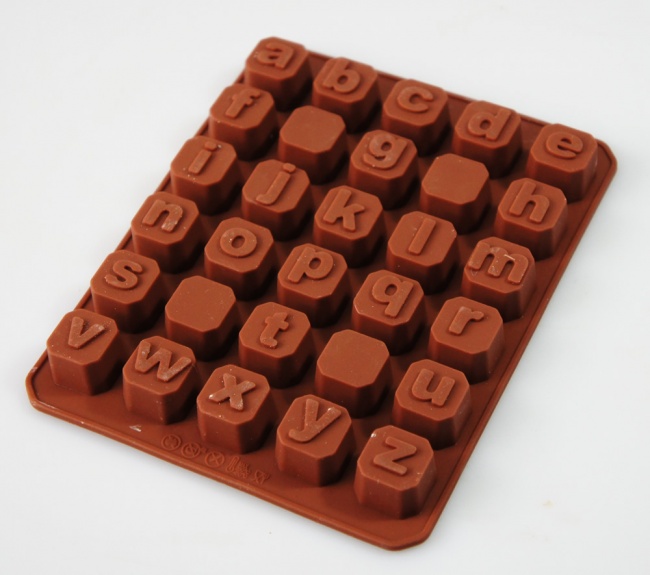 Chocolate Letter Blocks LOWER CASE - Silicone Chocolate / Candy Mould