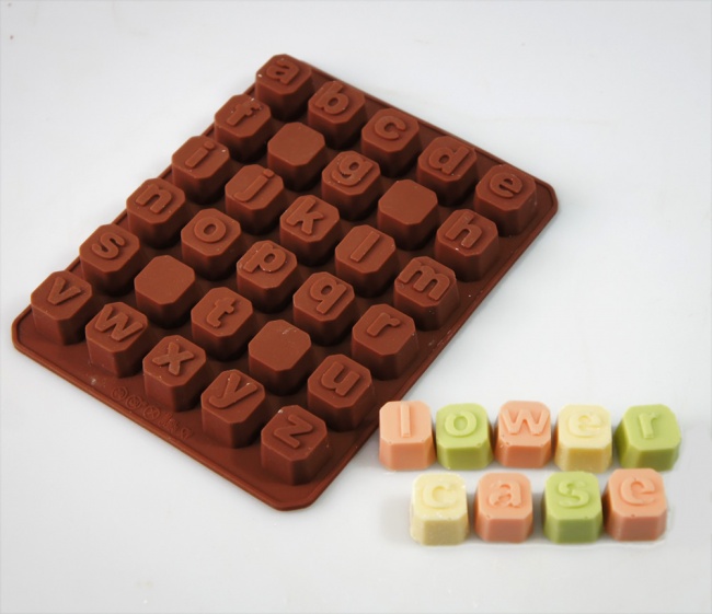 Chocolate Letter Blocks LOWER CASE - Silicone Chocolate / Candy Mould