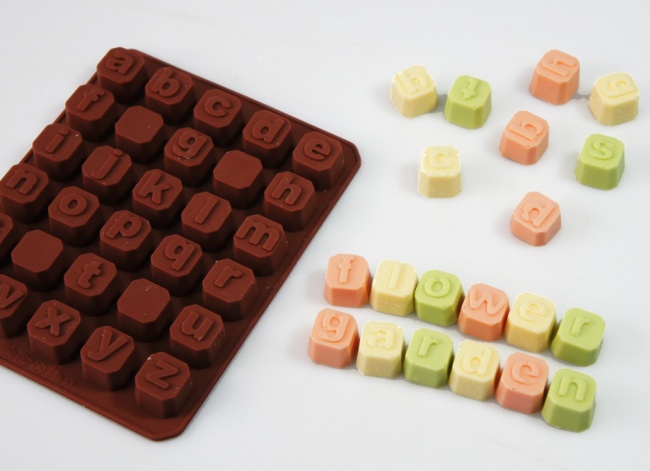 Chocolate Letter Blocks LOWER CASE - Silicone Chocolate / Candy Mould