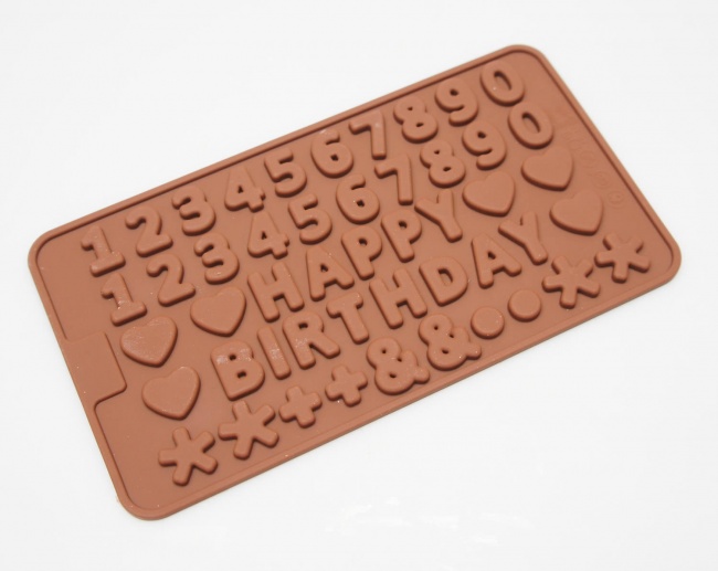 Mini Numbers / Happy Birthday (Embellishing) Silicone Mould - Ideal for Flower Paste / Chocolate