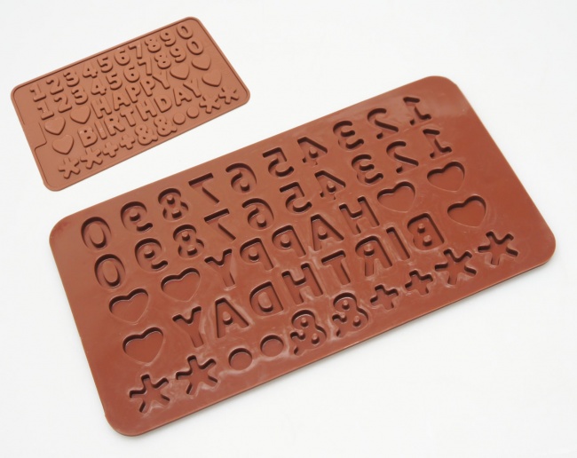 Mini Numbers / Happy Birthday (Embellishing) Silicone Mould - Ideal for Flower Paste / Chocolate