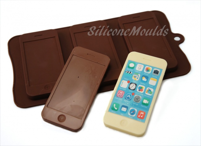 3 cell Mobile Smart Phone Chocolate / Candy Bar Silicone Baking Mould