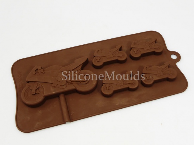 4+1 Motorbike Lolly / Novelty Chocolate Bar Silicone Mould