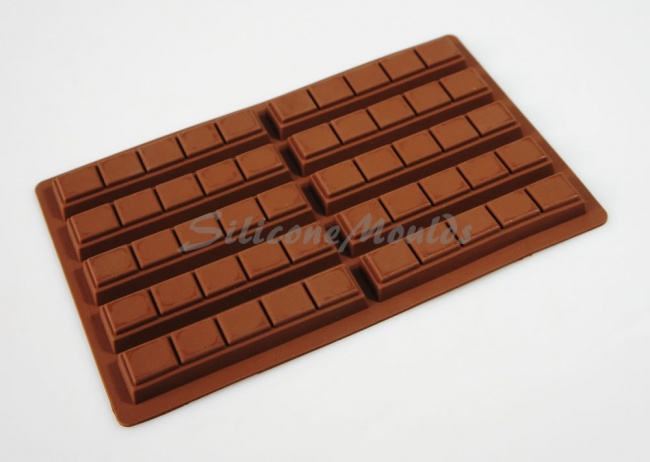 35g - 10 cell 5 Finger Section Rectangular Silicone Chocolate Bar Mould N075