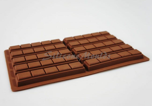 35g - 10 cell 5 Finger Section Rectangular Silicone Chocolate Bar Mould N075