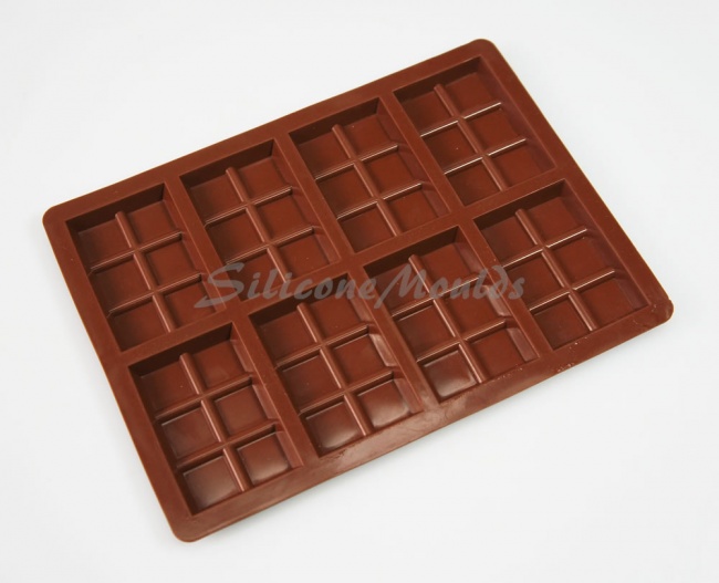 35g - 8 cell 6 Section Rectangular Silicone Chocolate Bar Mould N076