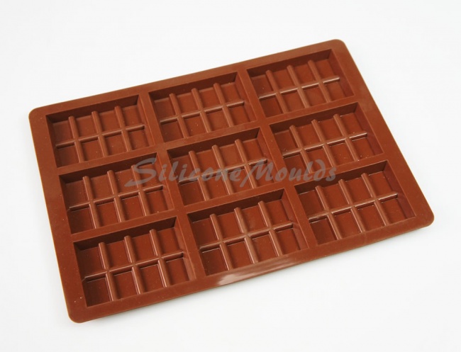 43g - 9 cell 8 Section Rectangular Silicone Chocolate Bar Mould N078