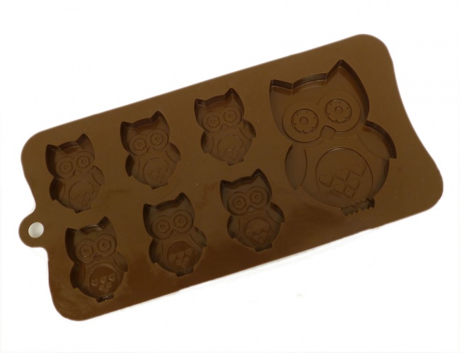 6+1 Owl Chocolate / Candy Silicone Baking Mould - Woodland Animals