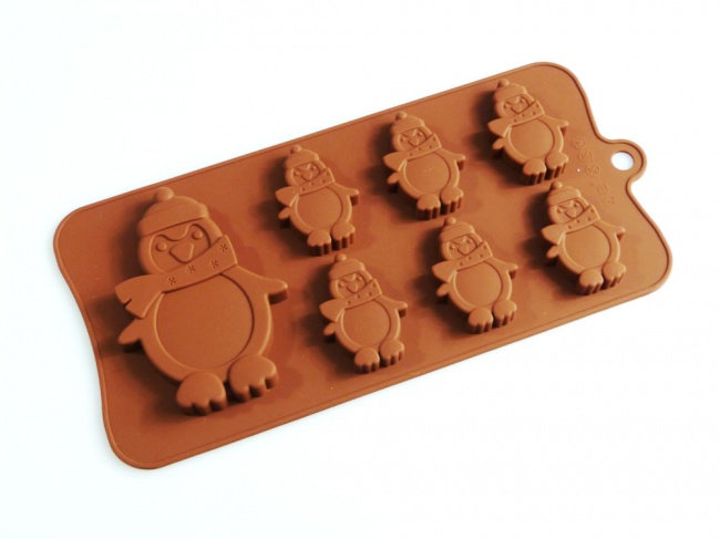 6+1 Penguins Chocolate Collection Silicone Bakeware Moulds