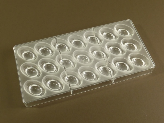 21 cell Ovals - Professional Quality Polycarbonate Chocolate Mould CLEARANCE