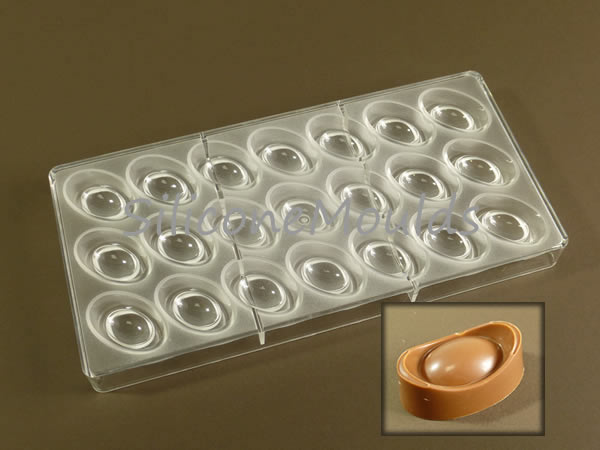 21 cell Ovals - Professional Quality Polycarbonate Chocolate Mould CLEARANCE