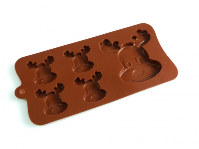 4+1 Rudolph / Reindeer Chocolate Collection Silicone Mould