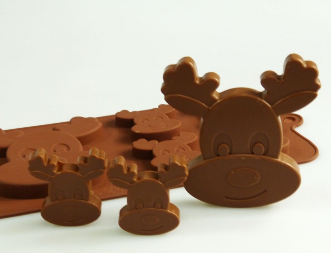 4+1 Rudolph / Reindeer Chocolate Collection Silicone Mould