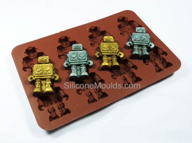 8 cell BROWN Chocolate / Candy Robot Silicone Mould