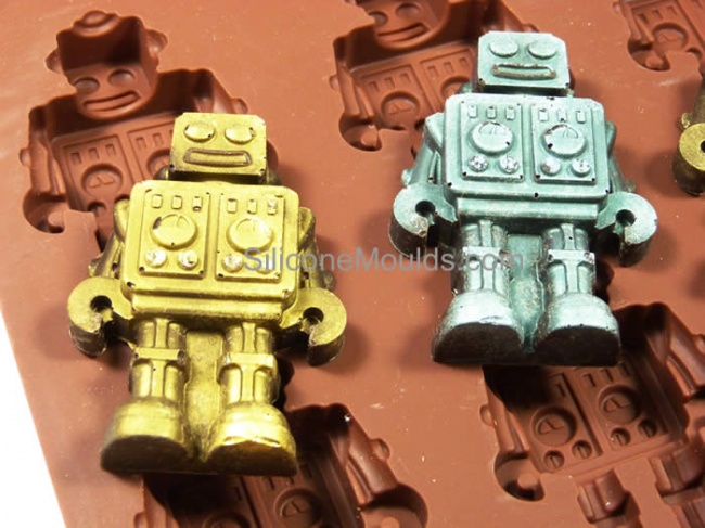 8 cell BROWN Chocolate / Candy Robot Silicone Mould