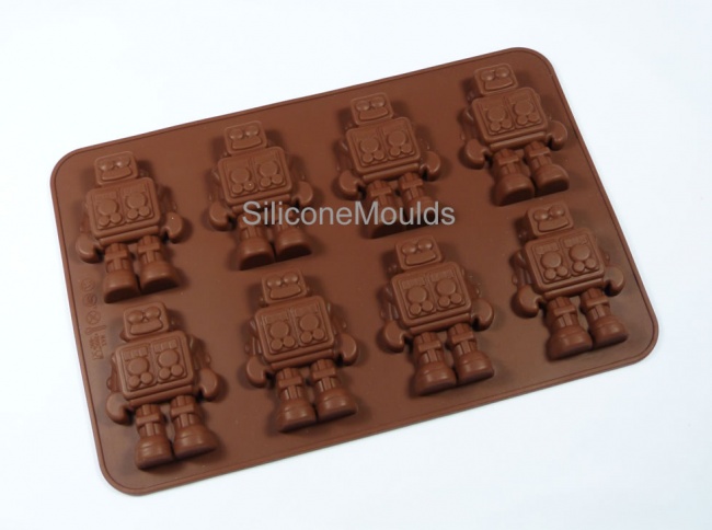 8 cell BROWN Chocolate / Candy Robot Silicone Mould