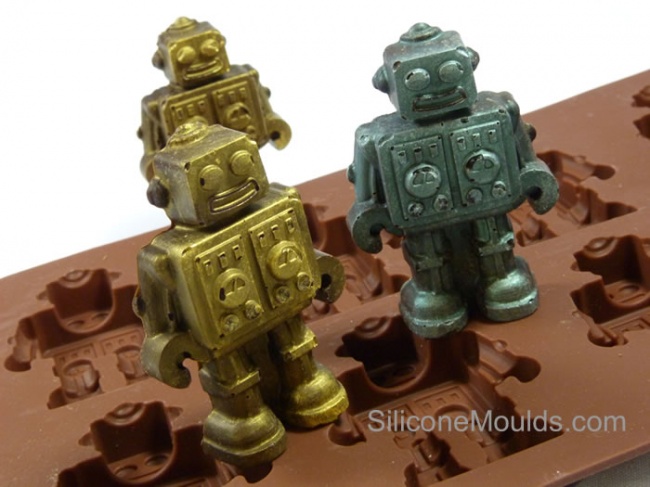 8 cell BROWN Chocolate / Candy Robot Silicone Mould