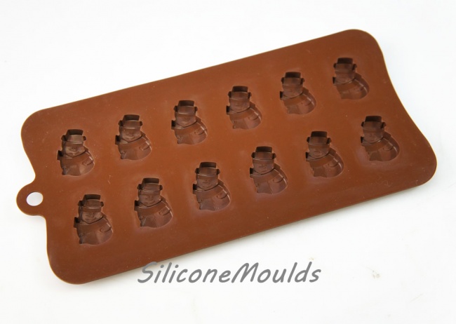 12 cell Small Snowman (5.5g) Silicone Chocolate Mould - Christmas