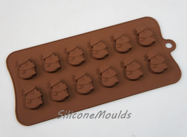 12 cell Small Snowman (5.5g) Silicone Chocolate Mould - Christmas