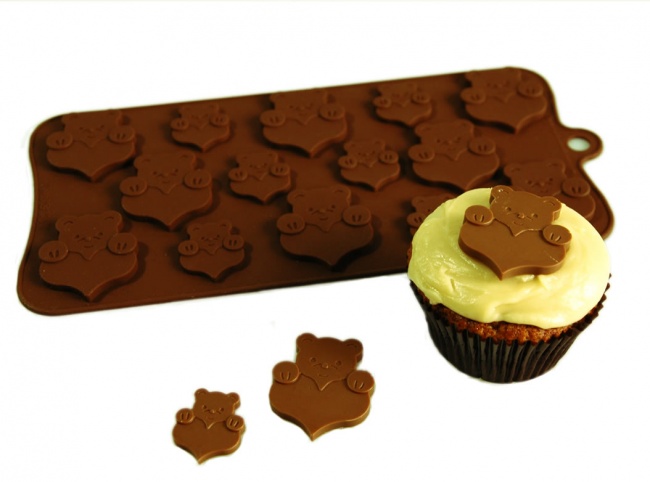 TEDDY LOVES ME Silicone Chocolate Mould - Perfect for Cupcake Decorations