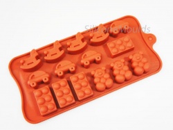 Childs Play - Building Blocks / Bears - Silicone Chocolate Candy Mould CLEARANCE