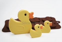 4+1 Ducks Novelty Chocolate Bar or Lolly Silicone Mould - Baby Animals