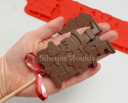 4 cell Santa Chimney Lolly / Chocolate Bar Silicone Mould