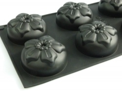 6 cell Hibiscus Flower Silicone Bakeware Mould - for Cakes, Chocolate, Concrete Art