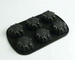6 cell Sunflower Flower Silicone Baking Mould - also use for Soap / Concrete Art