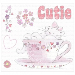 Strawberry Kisses - Cutie / Cat in Tea-Cup Stamp Set