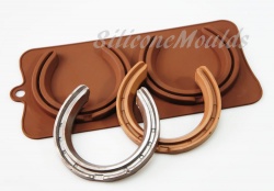 2 cell Lifesize Horse Shoes - Silicone Chocolate Mould - Wedding / Engagement