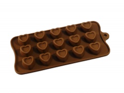 15 cell Indented Hearts - Silicone Chocolate Mould (candy / wax)