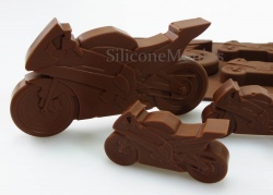 4+1 Motorbike Lolly / Novelty Chocolate Bar Silicone Mould