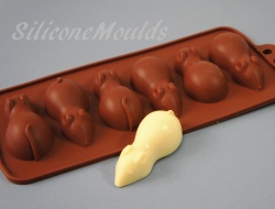 6 cell Sugar Mouse / Chocolate Mice Silicone Baking Mould