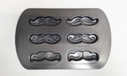 Wilton 6 cell Moustache Cookie Pan - 3 designs in ONE pan!
