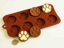 8 cell Paws / Pawprint Chocolate Collection Silicone Bakeware Mould
