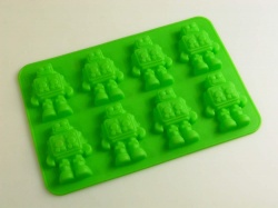 8 cell GREEN Chocolate / Candy Robot Silicone Bakeware Mould