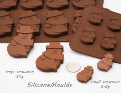 12 cell Small Snowman (5.5g) Silicone Chocolate Mould - Christmas