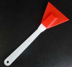Wedge (Triangular) Head Red Silicone Baking Spatula - Level Cake Mix *** CLEARANCE PRICE ***