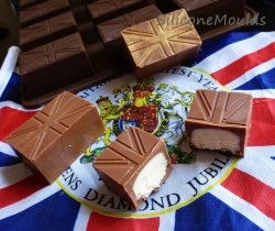 12 cell - UNION Jack FLAG / Royal Silicone Chocolate Mould
