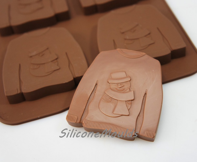 4 cell Ugly Christmas Jumper - Novelty Silicone Chocolate Mould