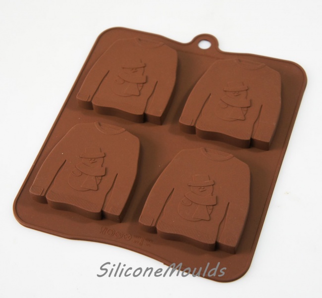 4 cell Ugly Christmas Jumper - Novelty Silicone Chocolate Mould